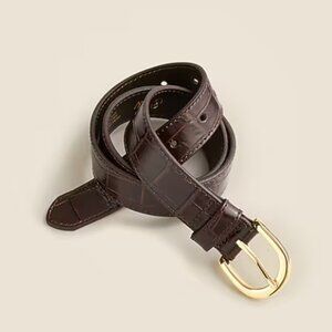 J.Crew Classic belt in croc-embossed leather